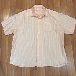 Tommy Bahama Stripe Hawaiian Linen Short Sleeve Men’s XXL, EUC $25